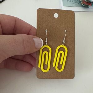 Yellow Paperclip Earrings